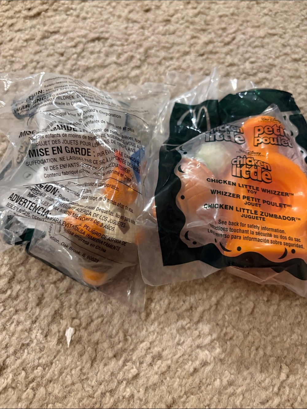 McDonald's Chicken Little Whizzer Plush Orange and White (Sealed Packaging)